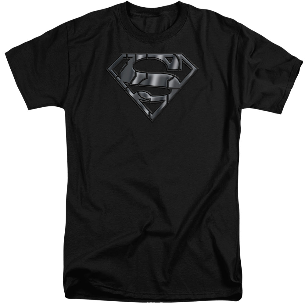 SUPERMAN/MECH SHIELD - S/S ADULT TALL 18/1 - BLACK
