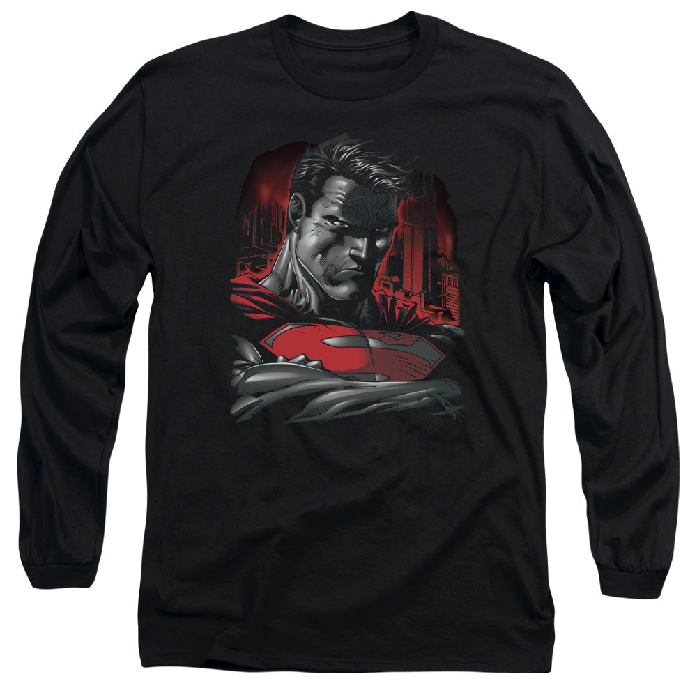 SUPERMAN/MAN OF STEEL - L/S ADULT 18/1 - BLACK
