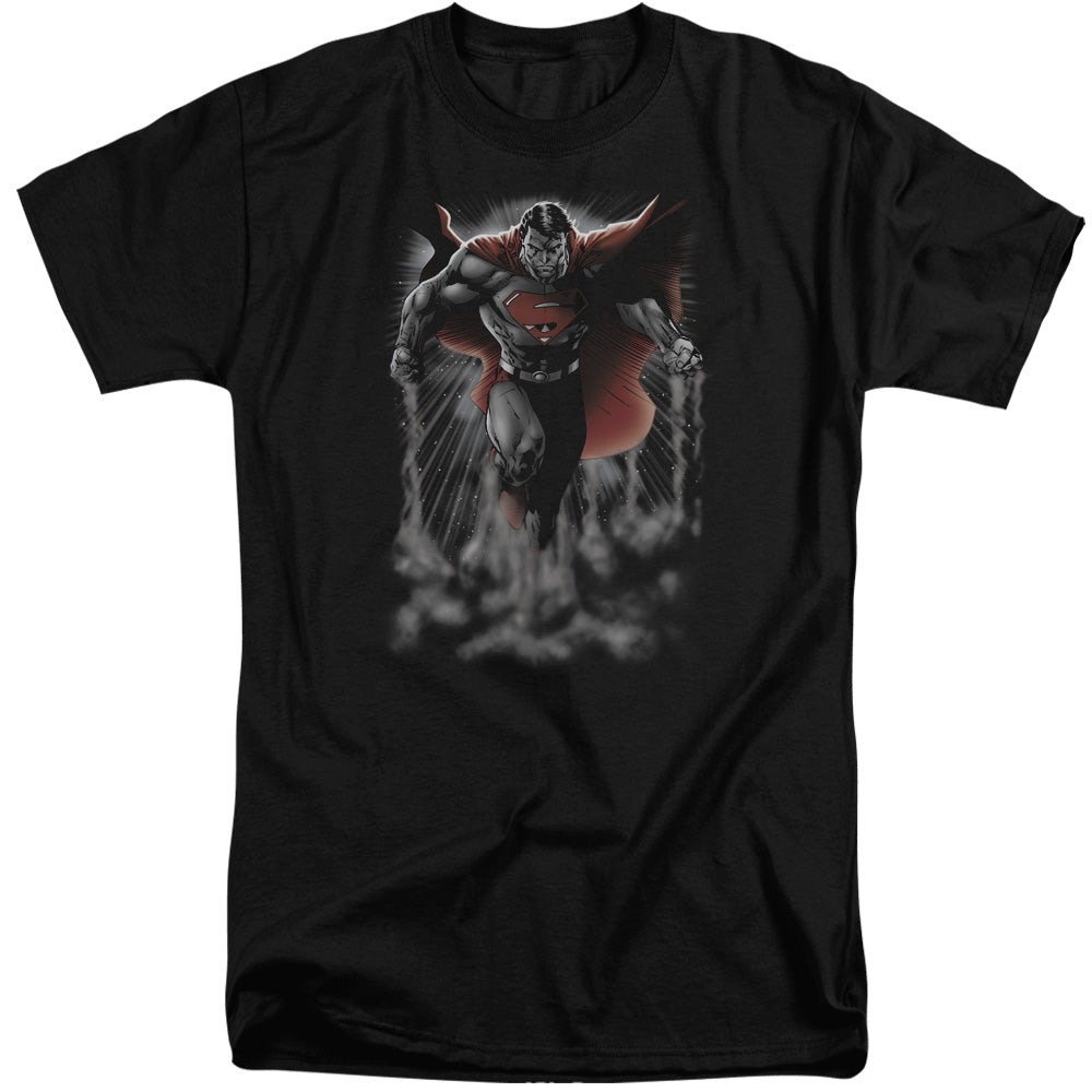 SUPERMAN/ABOVE THE CLOUDS - S/S ADULT TALL 18/1 - BLACK