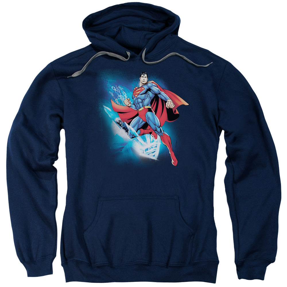 SUPERMAN/CRYSTALLIZE - ADULT PULLOVER HOODIE - NAVY