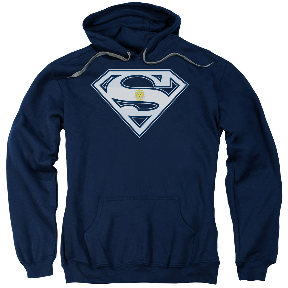 SUPERMAN/ARGENTINIAN SHIELD - ADULT PULLOVER HOODIE - NAVY