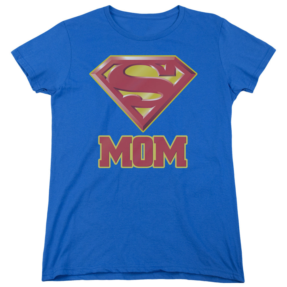 SUPERMAN/SUPER MOM - S/S WOMENS TEE - ROYAL BLUE