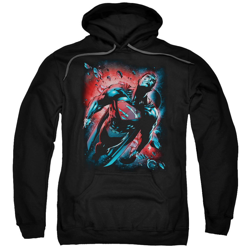 SUPERMAN/RED SUN - ADULT PULLOVER HOODIE - BLACK