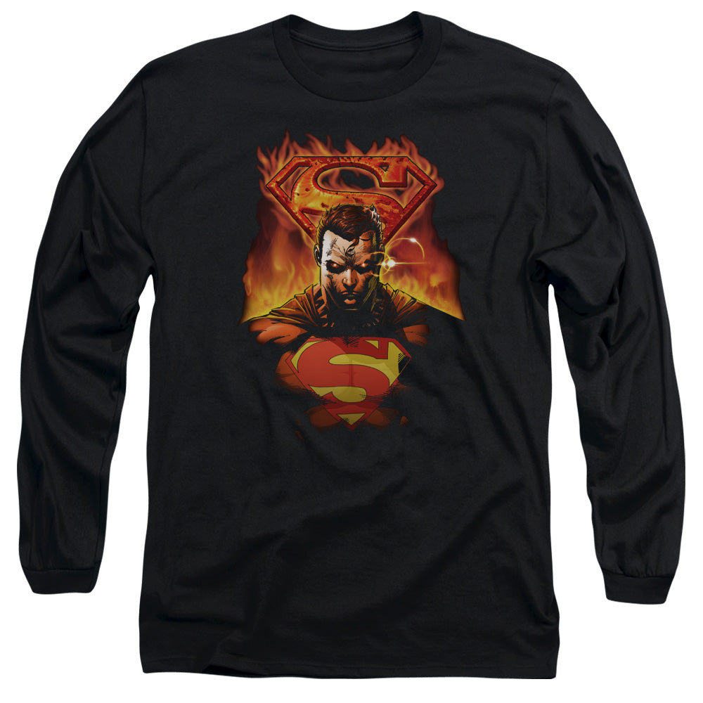 SUPERMAN/MAN ON FIRE - L/S ADULT 18/1 - BLACK