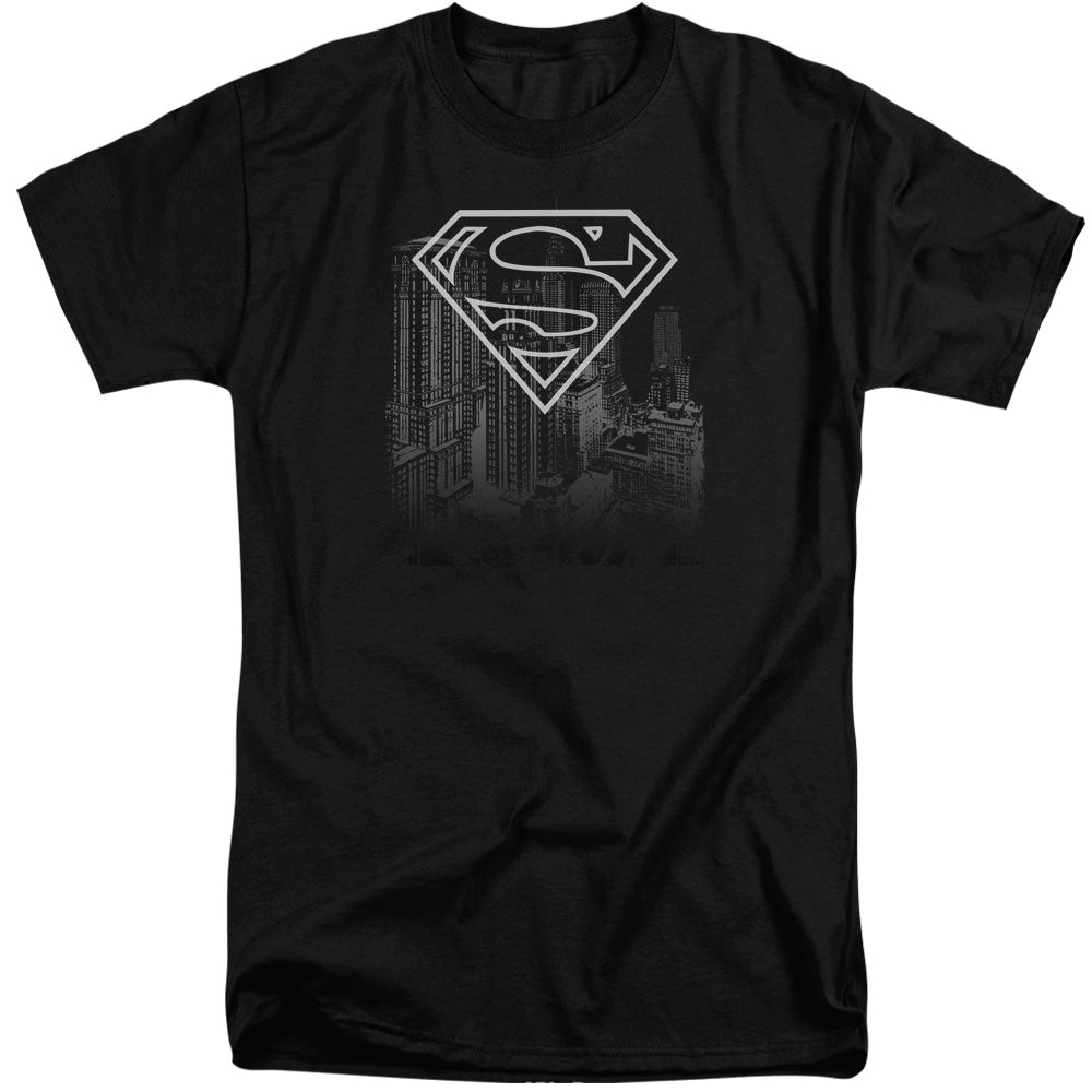 SUPERMAN/SKYLINE - S/S ADULT TALL 18/1 - BLACK
