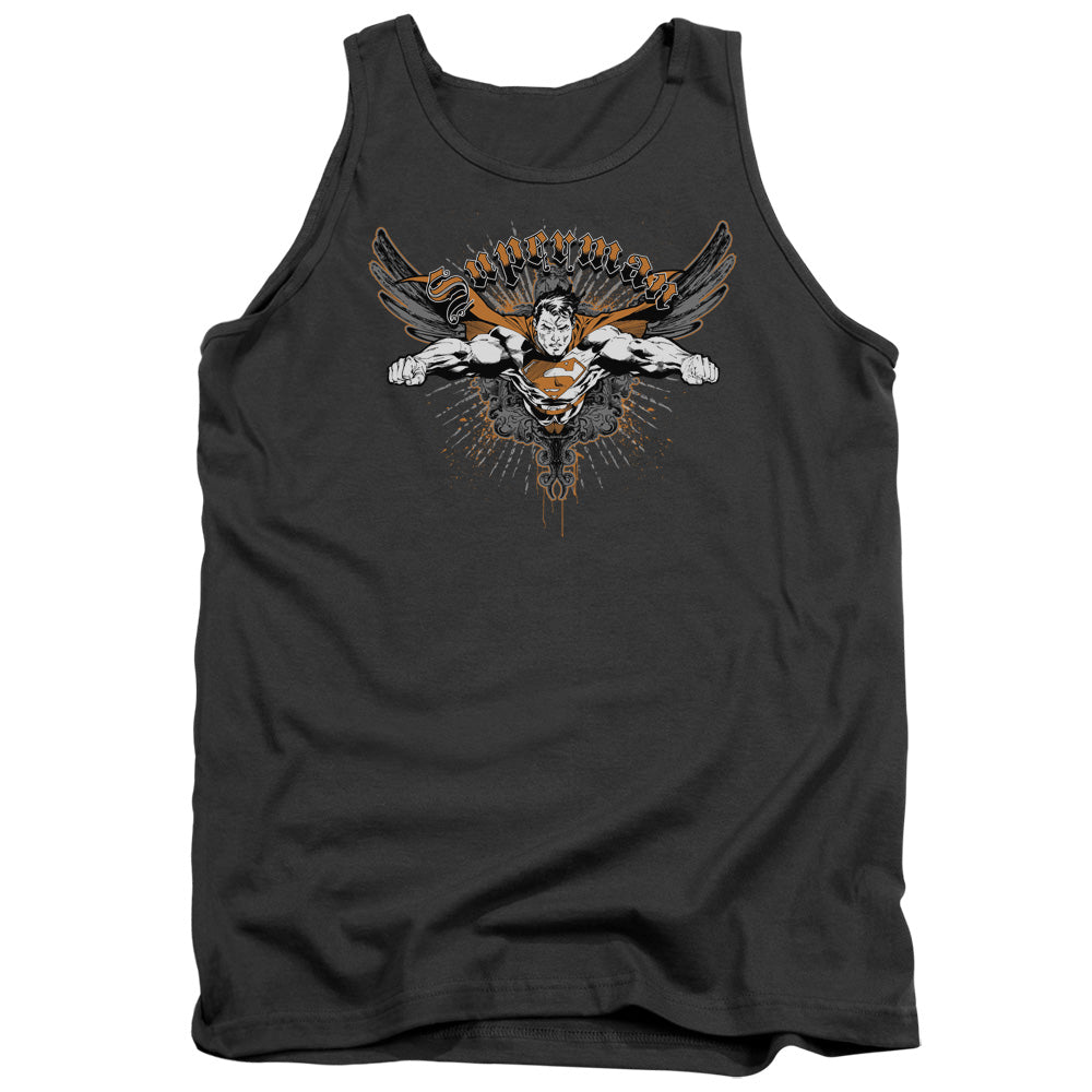 SUPERMAN/TAKE WING - ADULT TANK - CHARCOAL