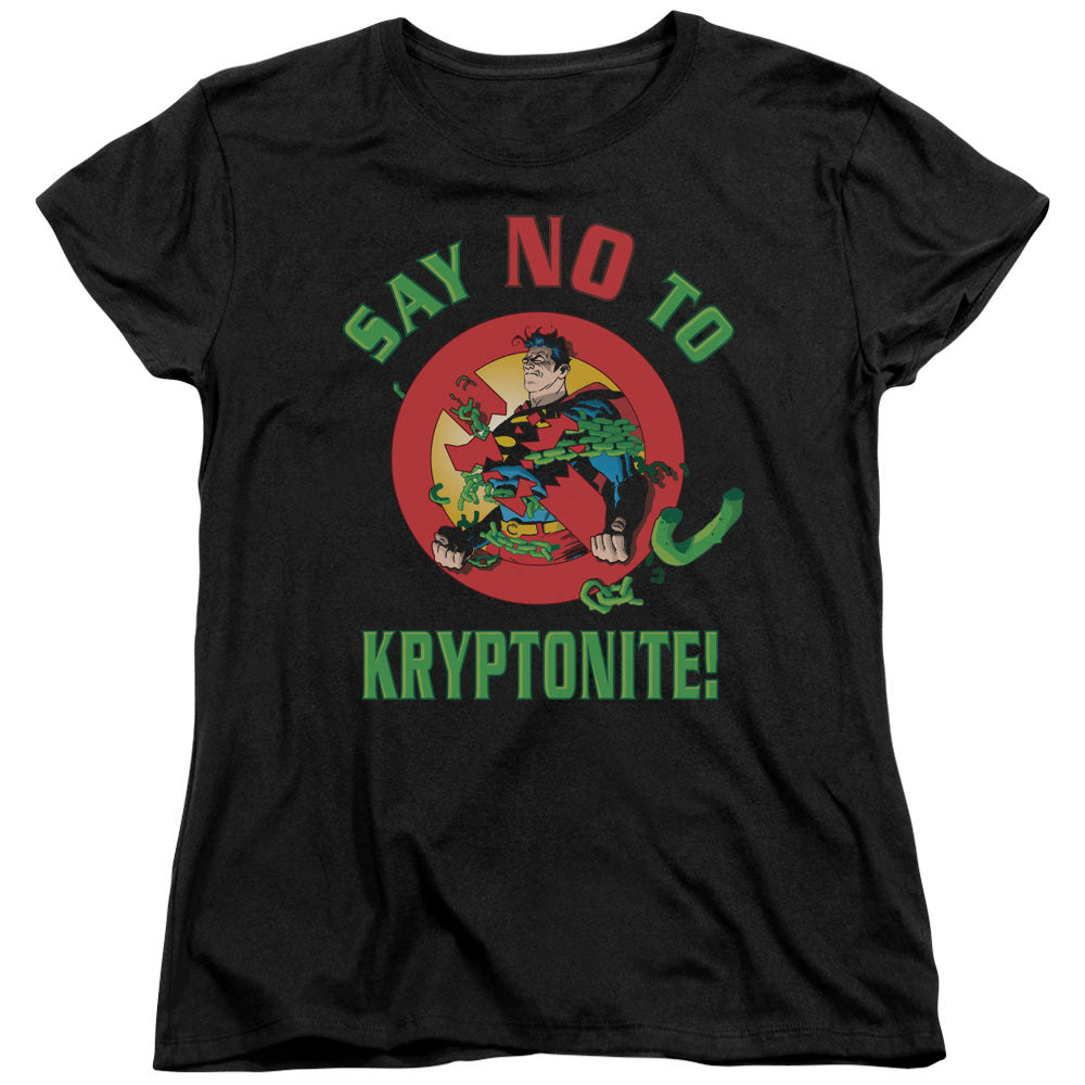 SUPERMAN/SAY NO TO KRYPTONITE - S/S WOMENS TEE - BLACK