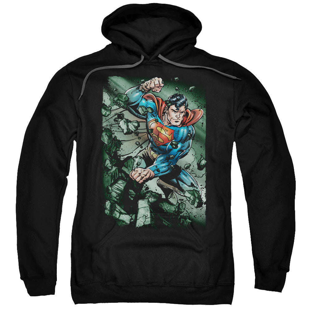 SUPERMAN/INDESTRUCTIBLE - ADULT PULLOVER HOODIE - BLACK