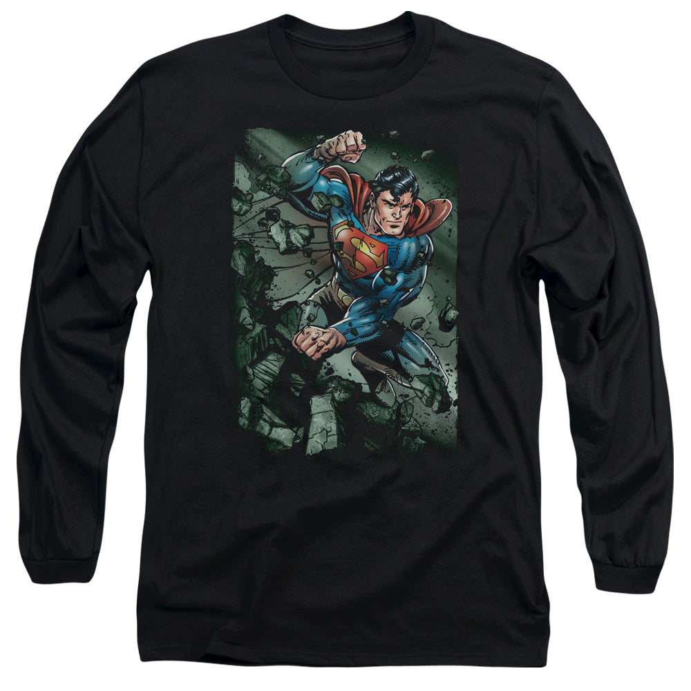 SUPERMAN/INDESTRUCTIBLE - L/S ADULT 18/1 - BLACK