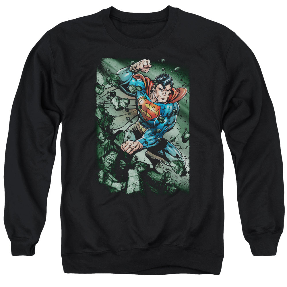 SUPERMAN/INDESTRUCTIBLE - ADULT CREWNECK SWEATSHIRT - BLACK