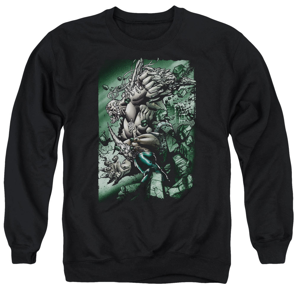 SUPERMAN/DOOMSDAY DESTRUCTION - ADULT CREWNECK SWEATSHIRT - BLACK