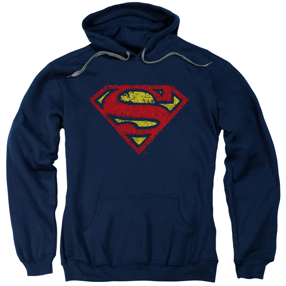 SUPERMAN/CRACKLE S - ADULT PULLOVER HOODIE - NAVY