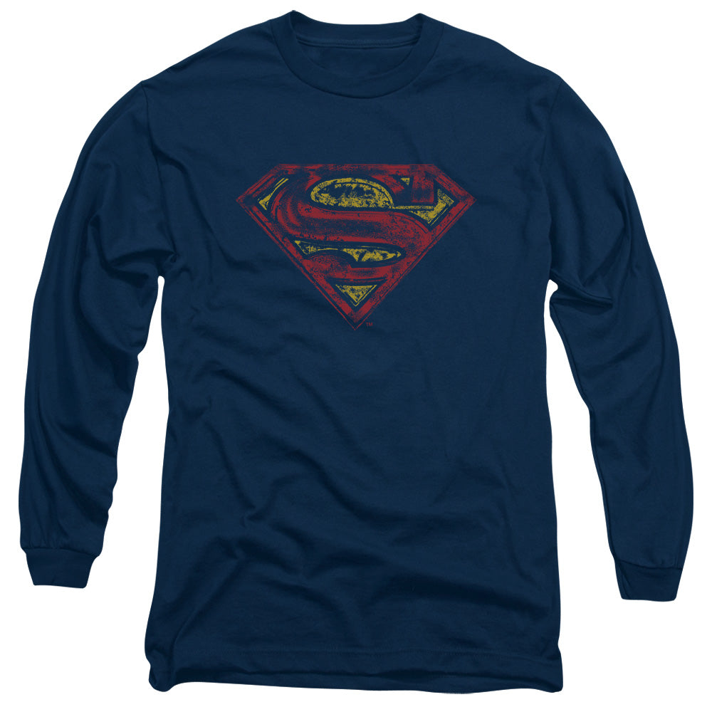 SUPERMAN/S SHIELD ROUGH -  L/S ADULT 18/1  - NAVY