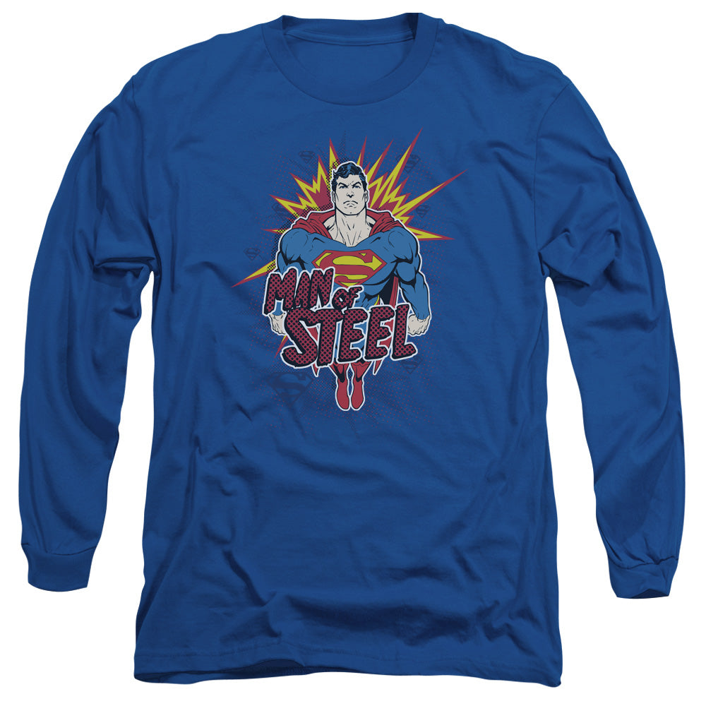 SUPERMAN/STEEL POP - L/S ADULT 18/1 - ROYAL BLUE