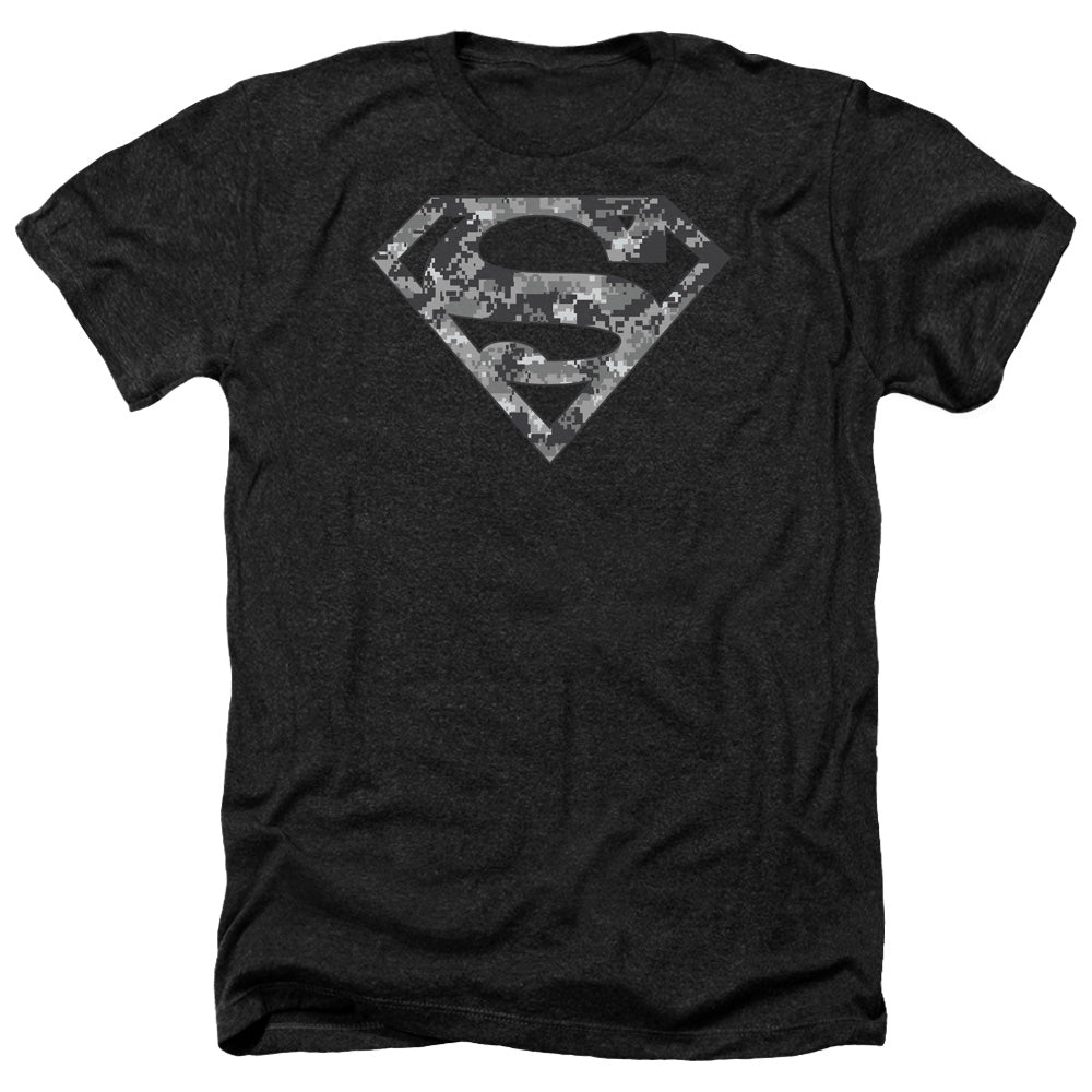 SUPERMAN/URBAN CAMO SHIELD - ADULT HEATHER - BLACK