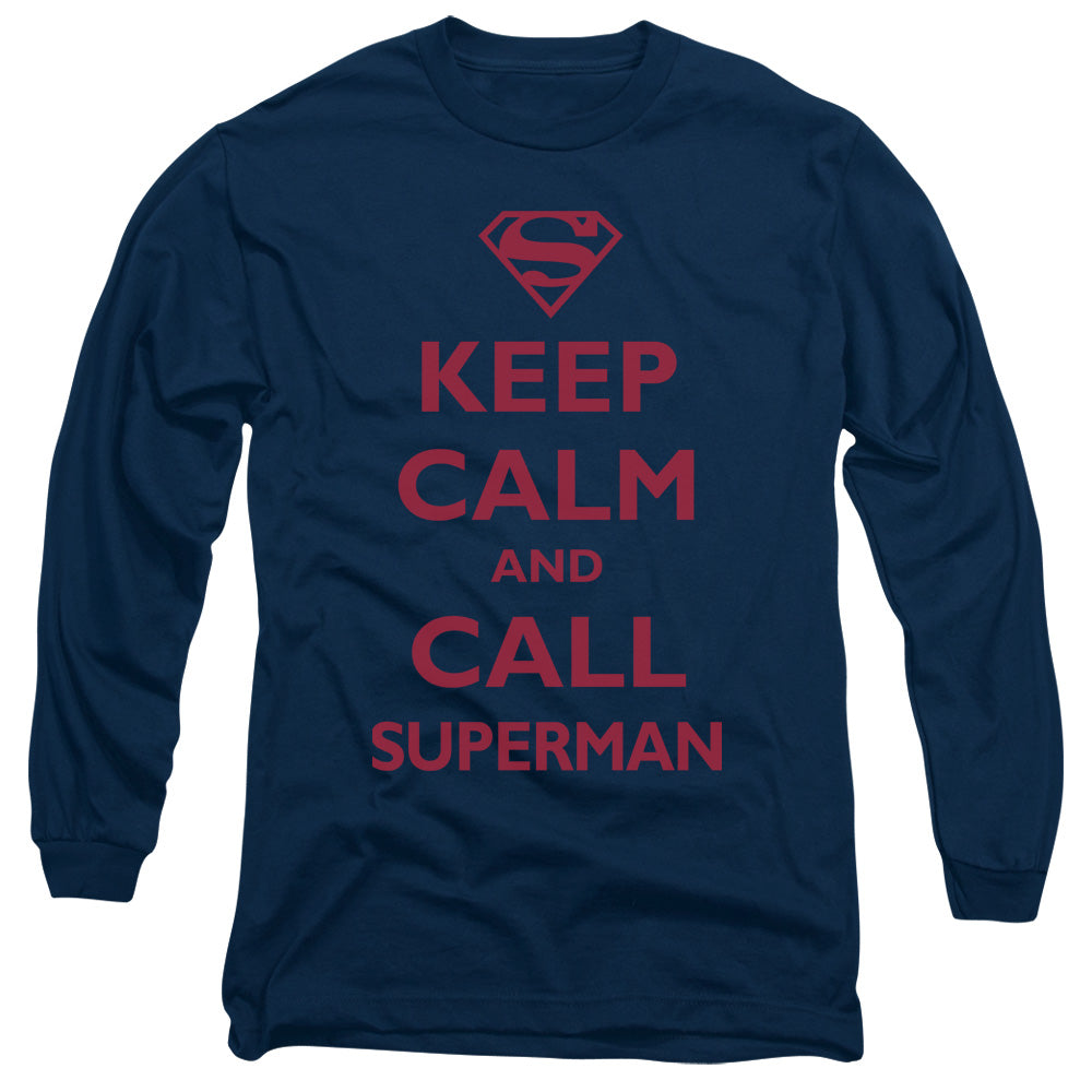 SUPERMAN/CALL SUPERMAN - L/S ADULT 18/1 - NAVY