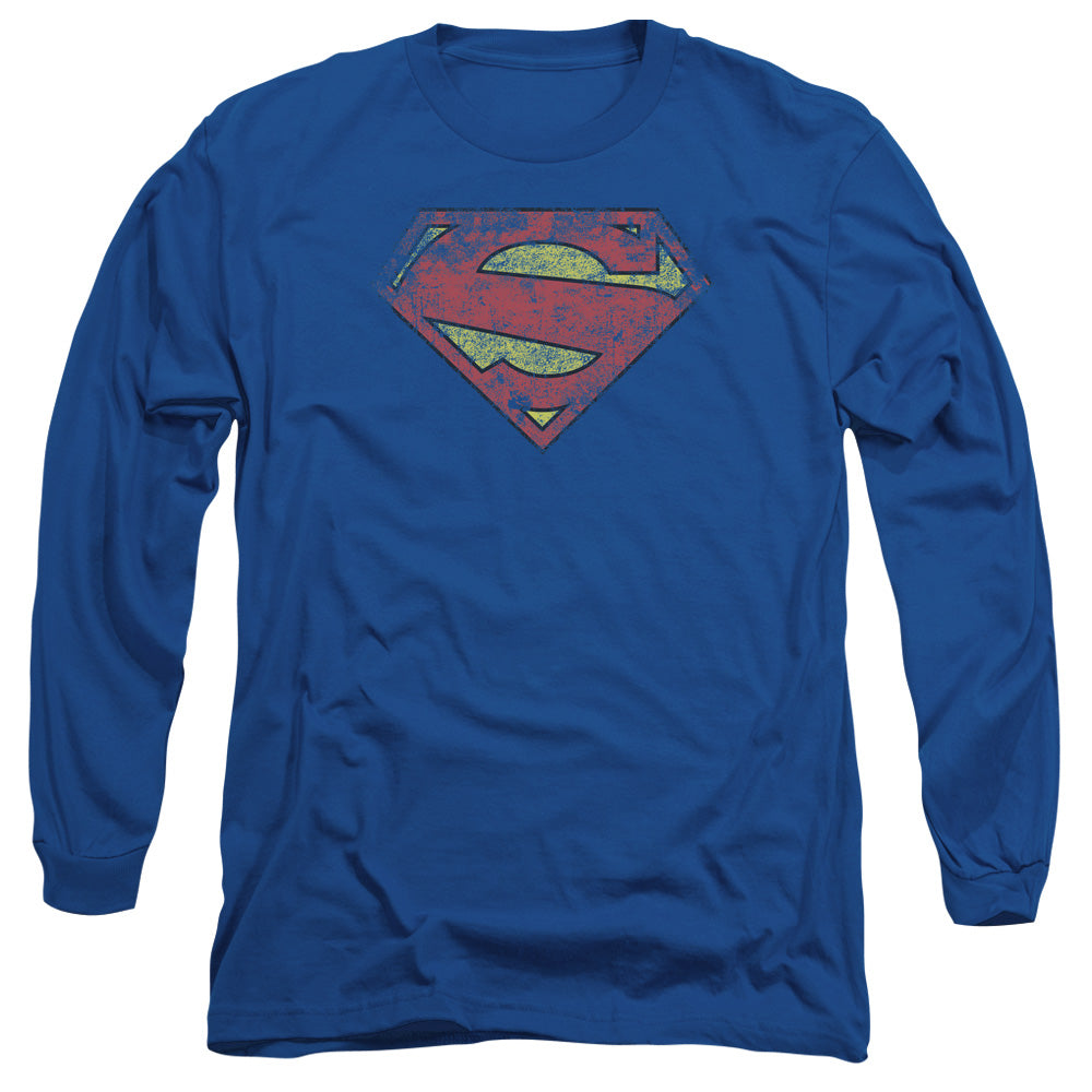 SUPERMAN/NEW 52 SHIELD -  L/S ADULT 18/1  - ROYAL BLUE