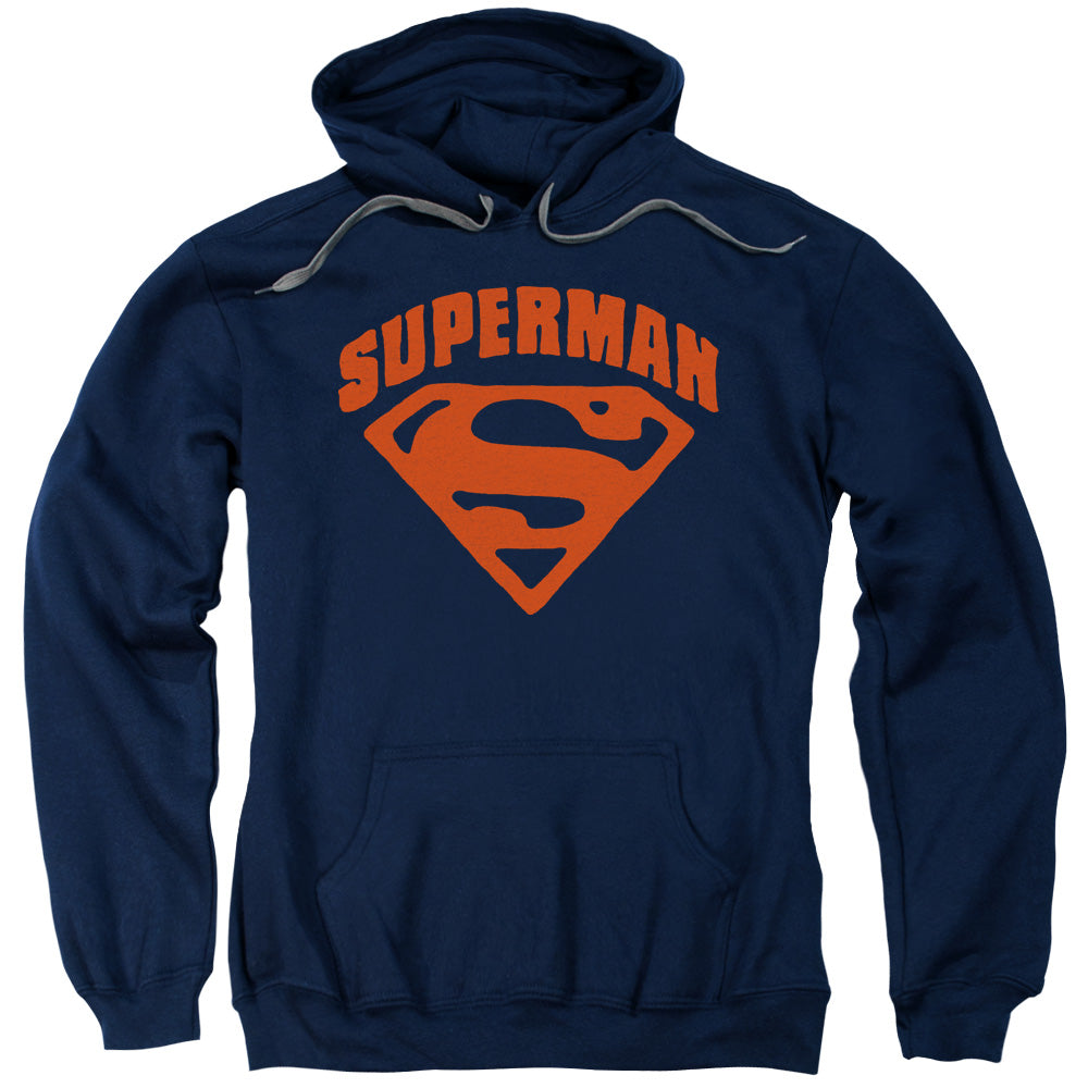 SUPERMAN/SUPER SHIELD - ADULT PULLOVER HOODIE - NAVY