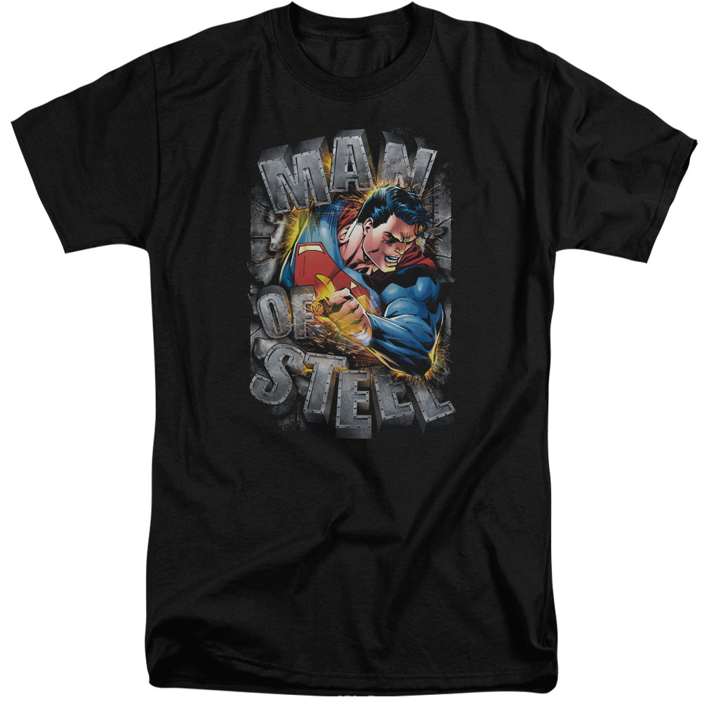 SUPERMAN/RIPPING STEEL - S/S ADULT TALL 18/1 - BLACK