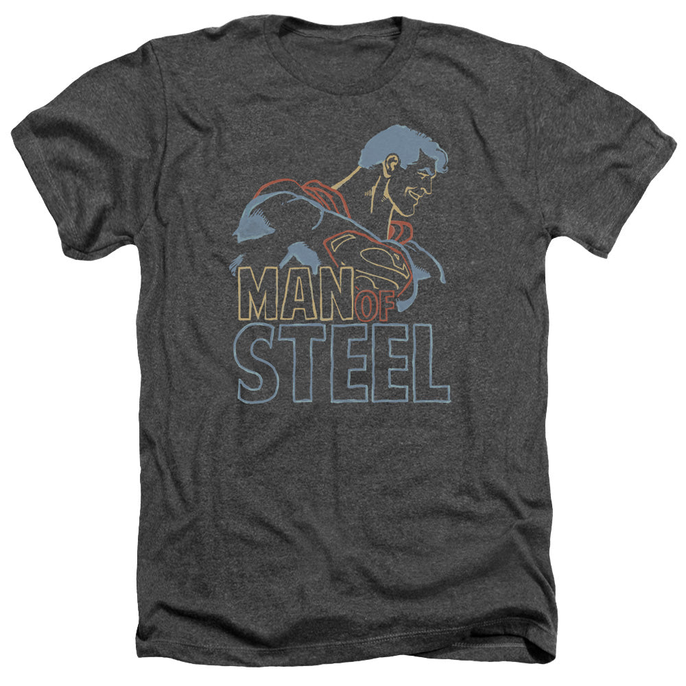 SUPERMAN/COLORED LINES - ADULT HEATHER - CHARCOAL