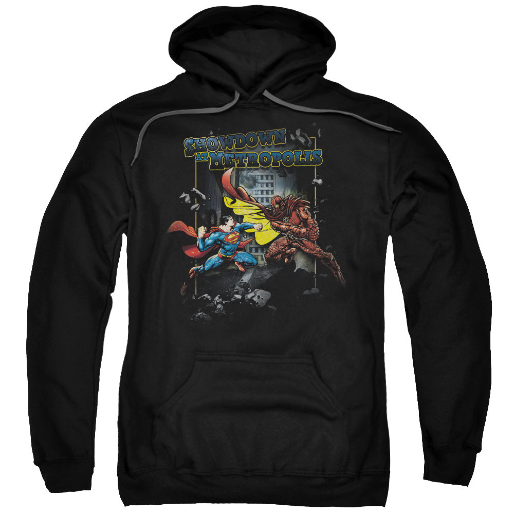SUPERMAN/SHOWDOWN - ADULT PULLOVER HOODIE - BLACK
