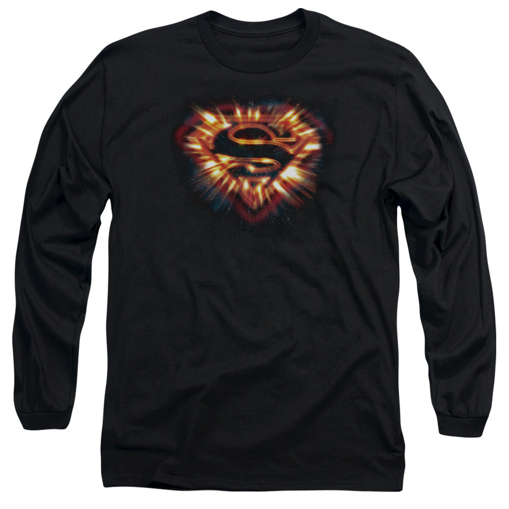 SUPERMAN/SPACE BURST SHIELD - L/S ADULT 18/1 - BLACK