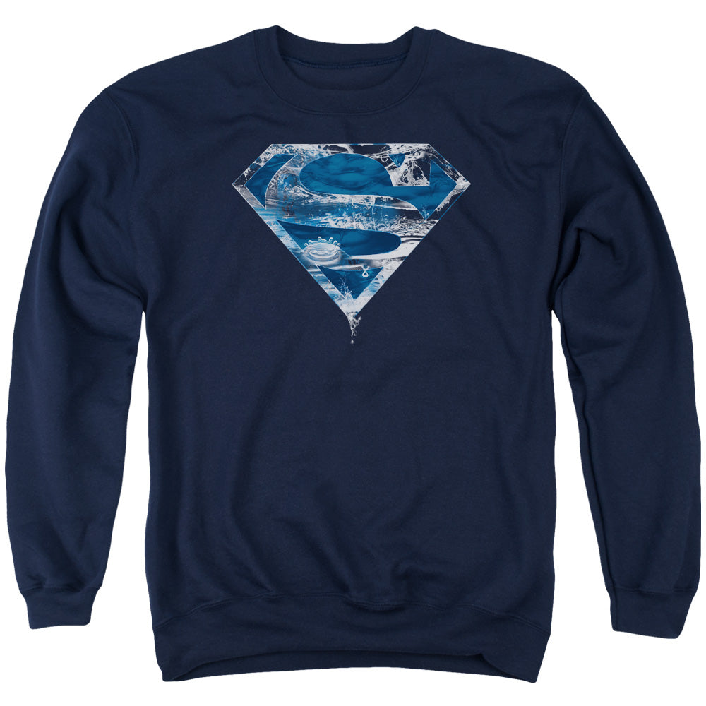 SUPERMAN/WATER SHIELD - ADULT CREWNECK SWEATSHIRT - NAVY