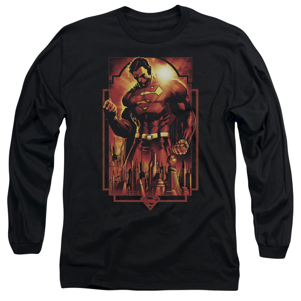 SUPERMAN/METROPOLIS DECO - L/S ADULT 18/1 - BLACK