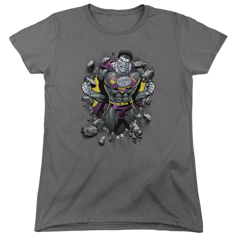 SUPERMAN/BIZZARO BREAKTHROUGH - S/S WOMENS TEE - CHARCOAL