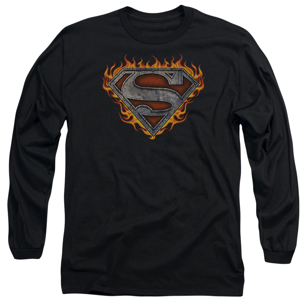 SUPERMAN/IRON FIRE SHIELD - L/S ADULT 18/1 - BLACK