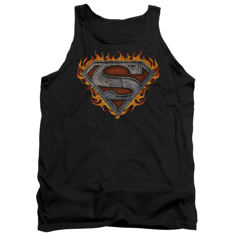 SUPERMAN/IRON FIRE SHIELD - ADULT TANK - BLACK