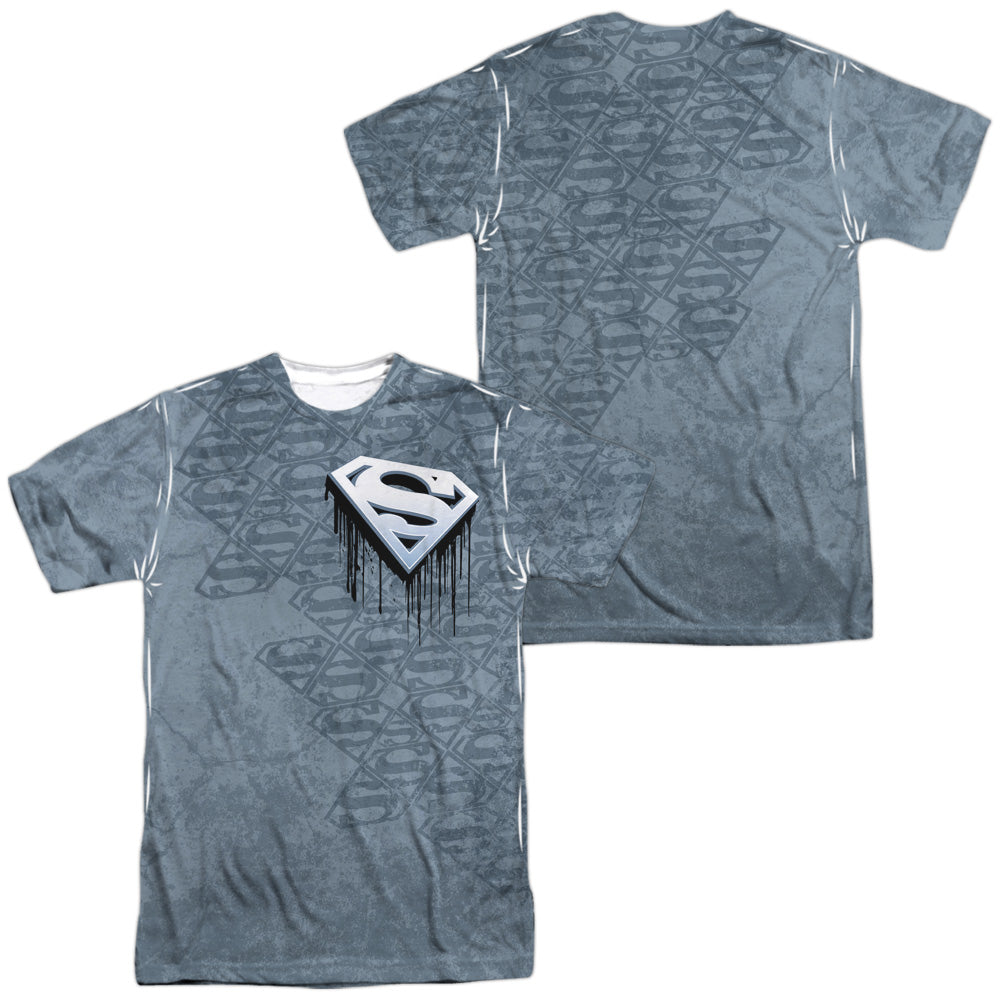 SUPERMAN/DRIP AND REPEAT (FRONT/BACK PRINT) -  S/S ADULT POLY CREW - MULTI