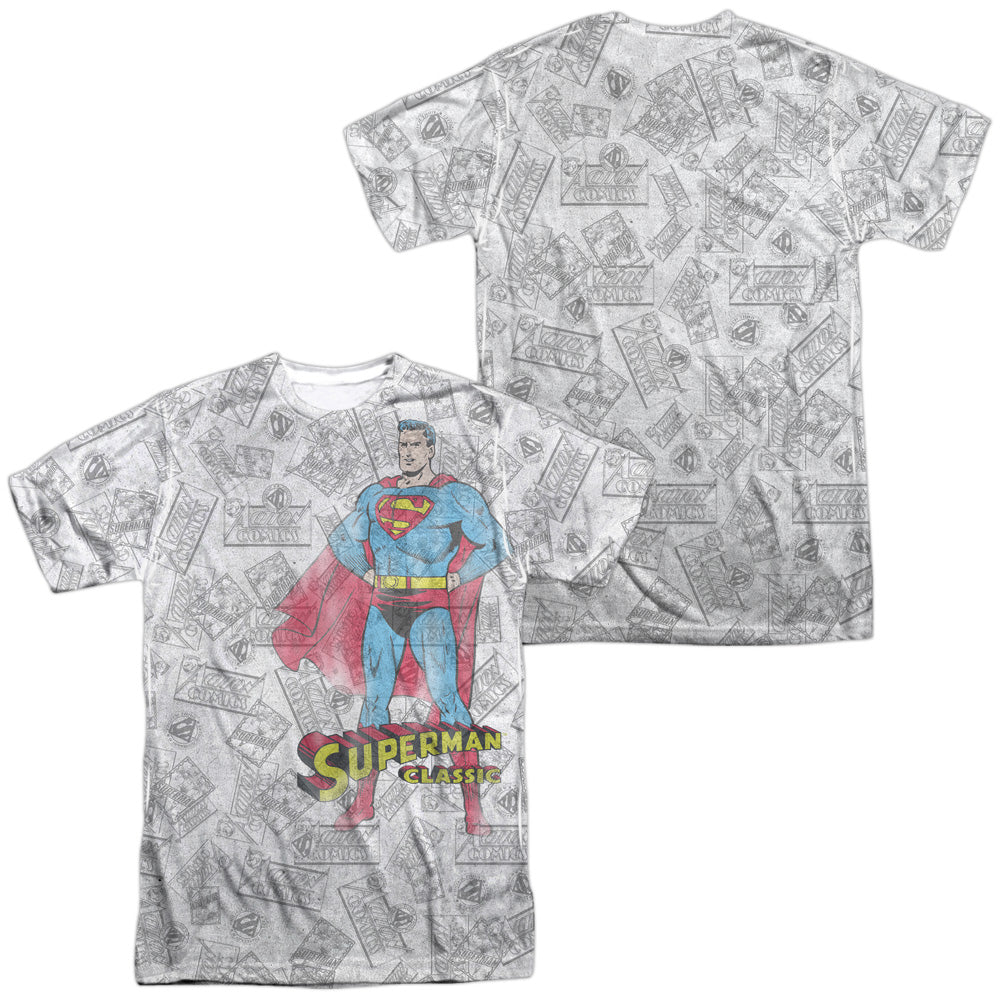 SUPERMAN/CLASSIC (FRONT/BACK PRINT) -  S/S ADULT POLY CREW - MULTI