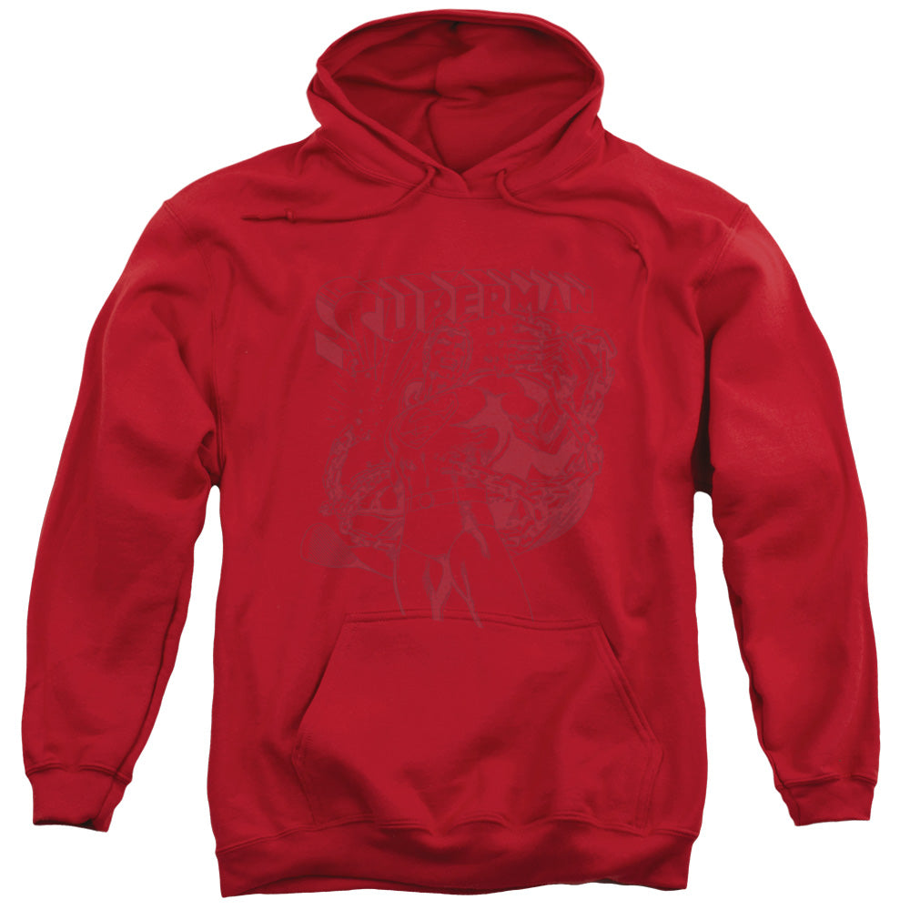 SUPERMAN/CODE RED - ADULT PULLOVER HOODIE - RED
