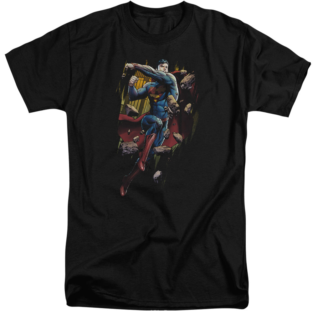 SUPERMAN/FLYING DETERMINATION - S/S ADULT TALL 18/1 - BLACK