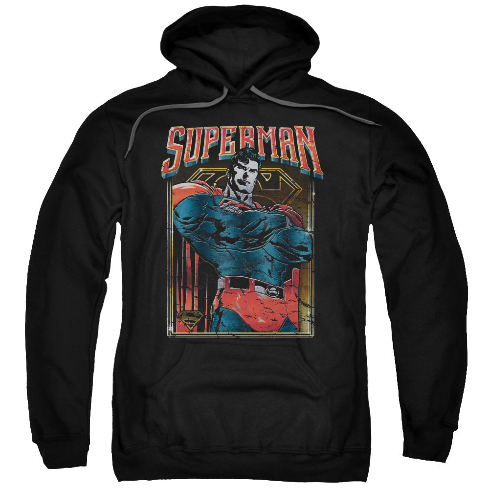 SUPERMAN/HEAD BANG - ADULT PULLOVER HOODIE - BLACK