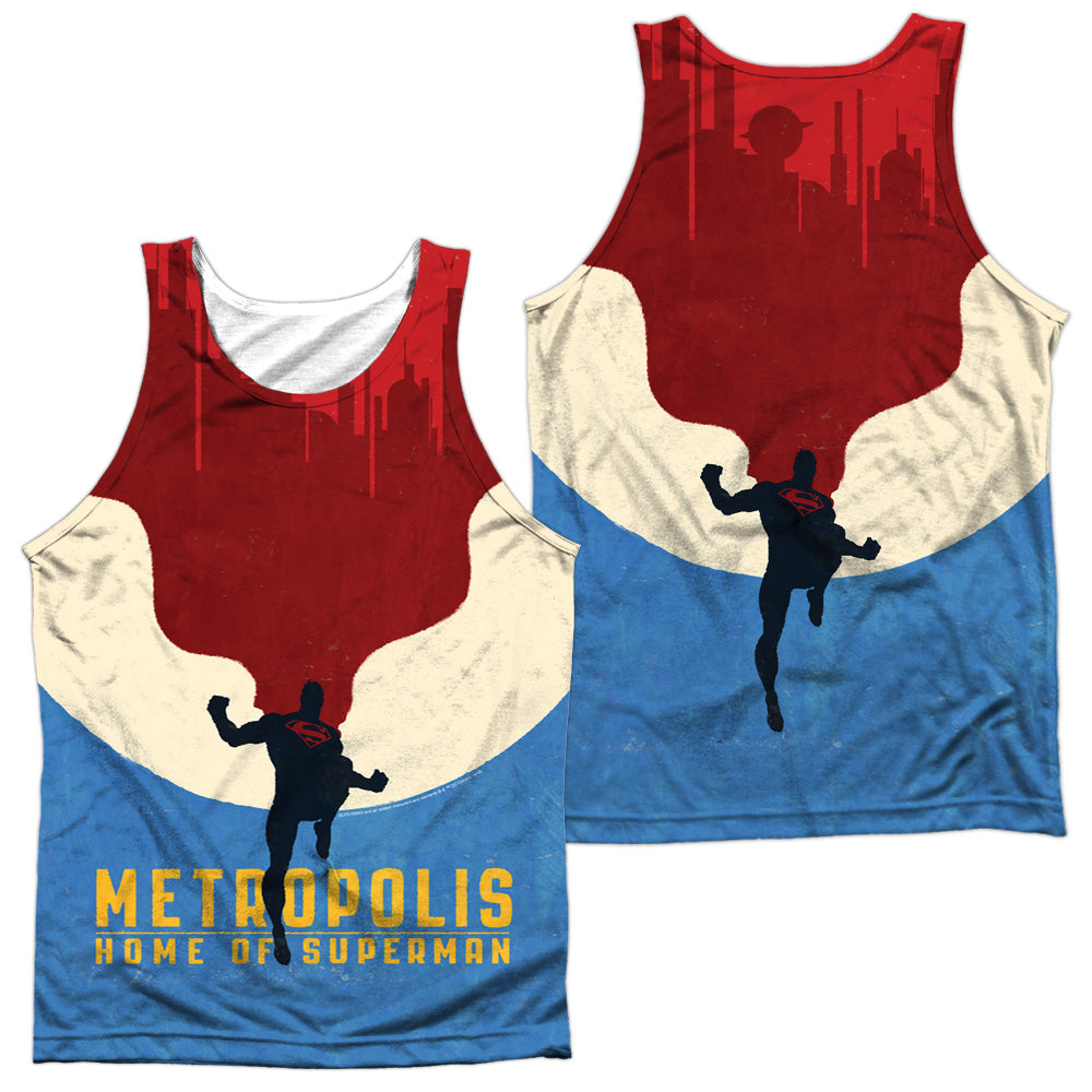 SUPERMAN/HOME (FRONT/BACK PRINT) - ADULT POLY TANK TOP - MULTI