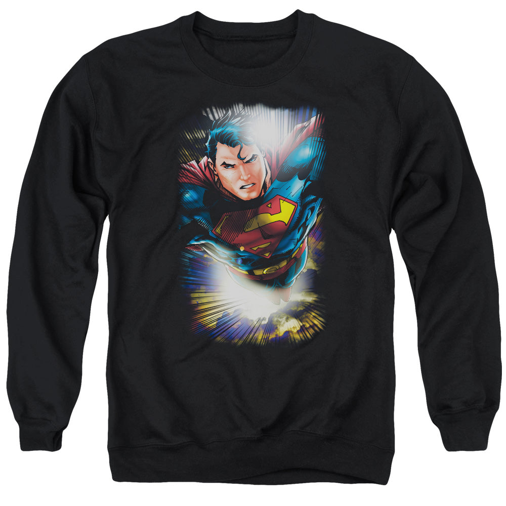 SUPERMAN/IN THE SKY - ADULT CREWNECK SWEATSHIRT - BLACK