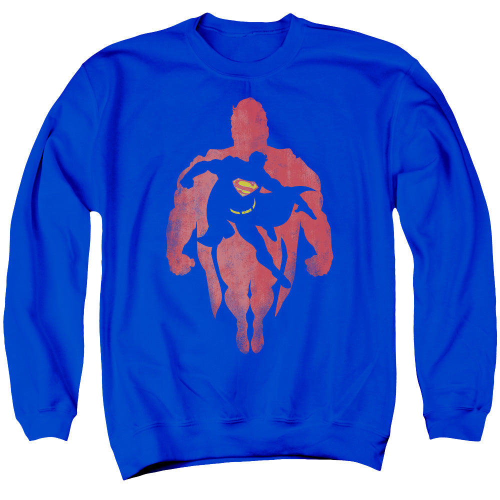 SUPERMAN/SUPER KNOCKOUT - ADULT CREWNECK SWEATSHIRT - ROYAL BLUE