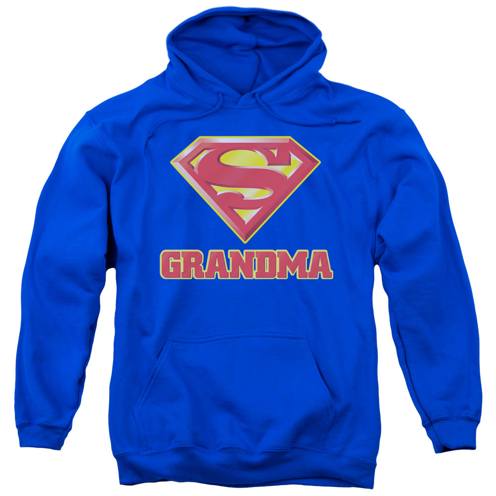 SUPERMAN/SUPER GRANDMA - ADULT PULLOVER HOODIE - ROYAL BLUE