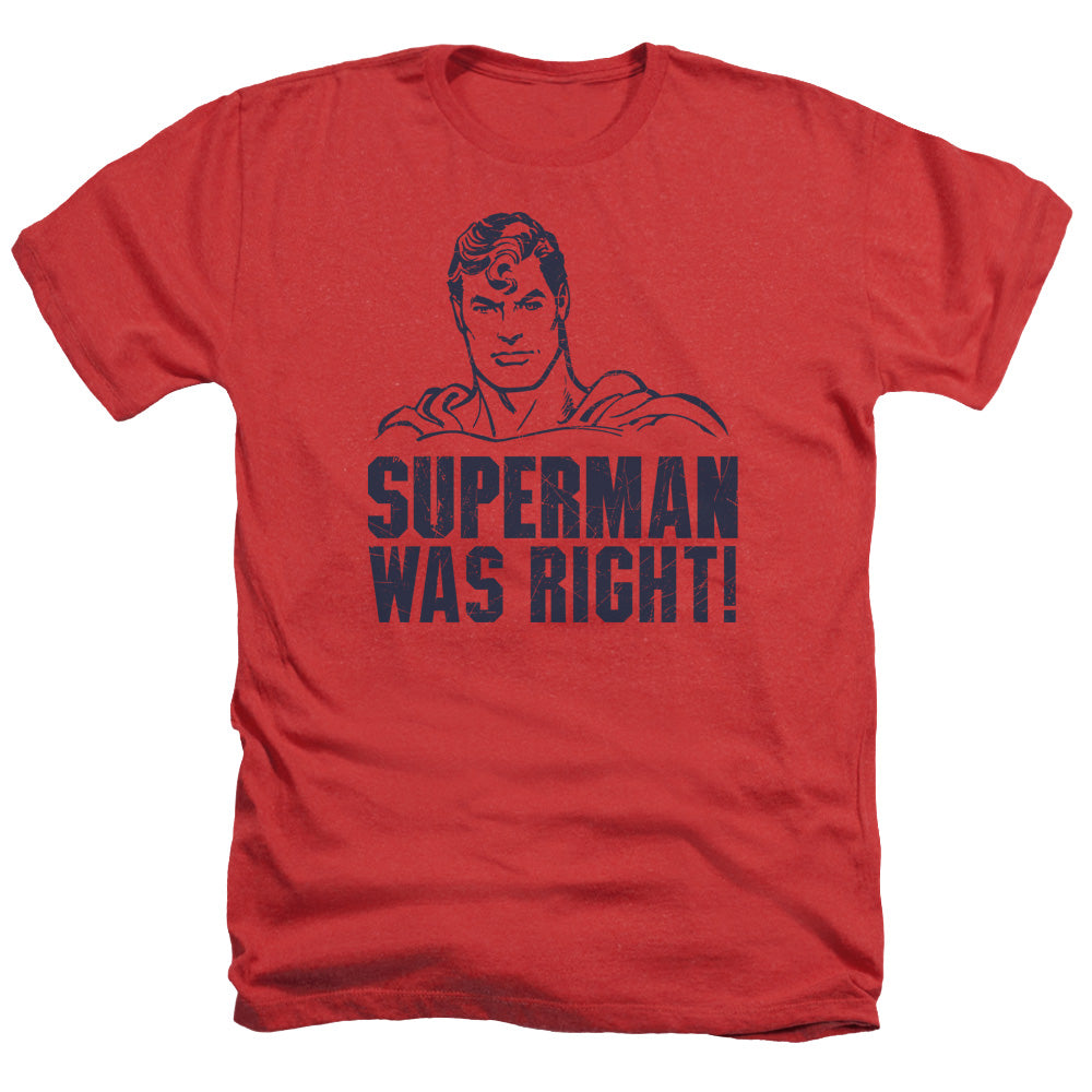 SUPERMAN/WAS RIGHT - ADULT HEATHER - RED