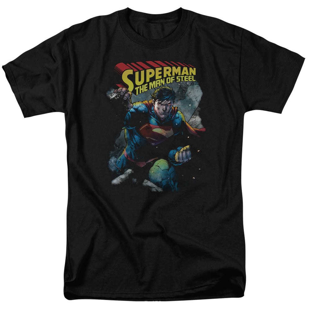 SUPERMAN/THROUGH THE RUBBLE - S/S ADULT 18/1 - BLACK