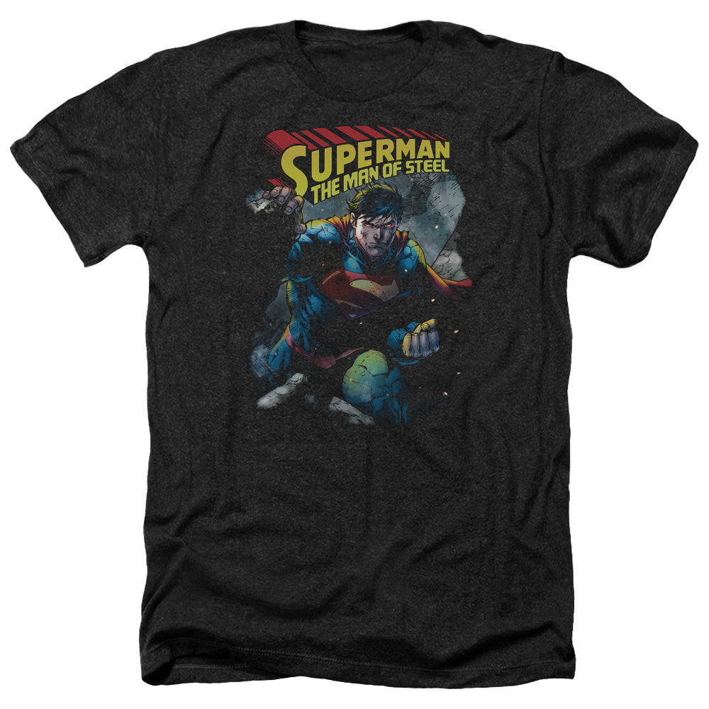 SUPERMAN/THROUGH THE RUBBLE - ADULT HEATHER - BLACK