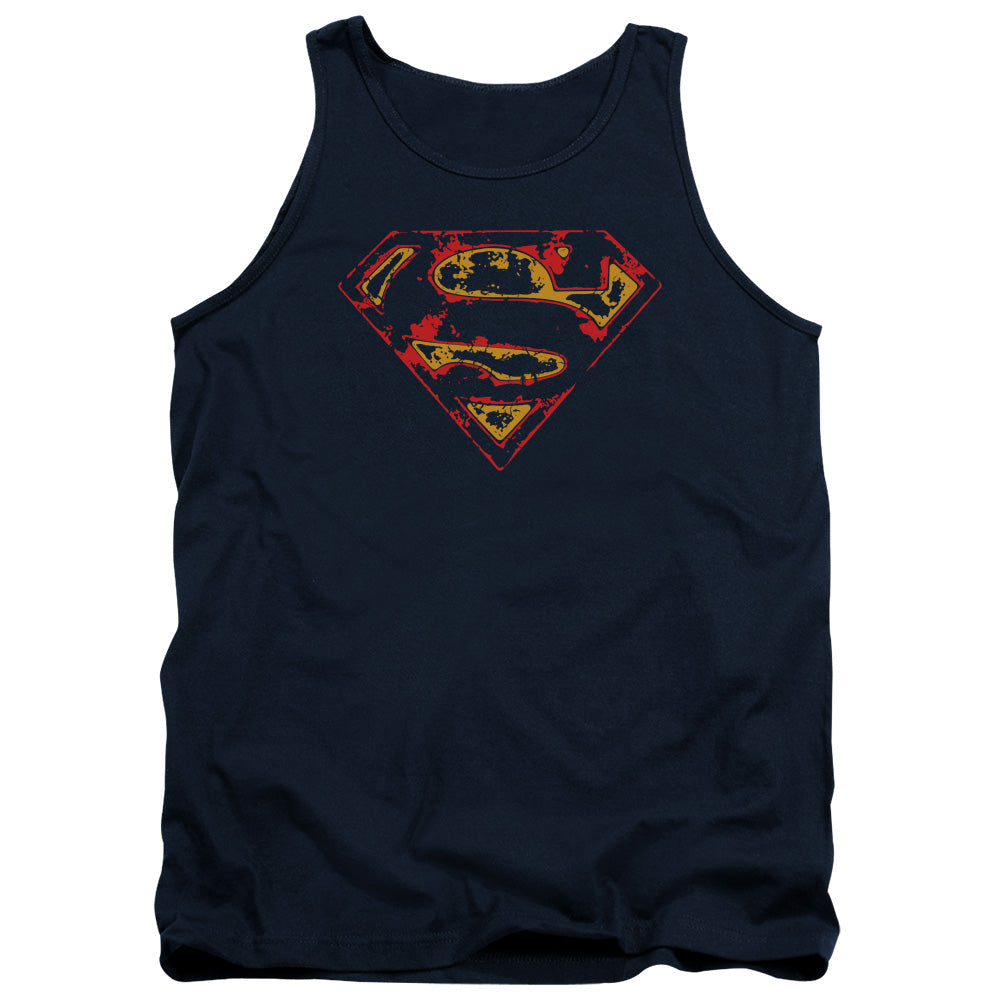 SUPERMAN/SUPER DISTRESSED - ADULT TANK - NAVY