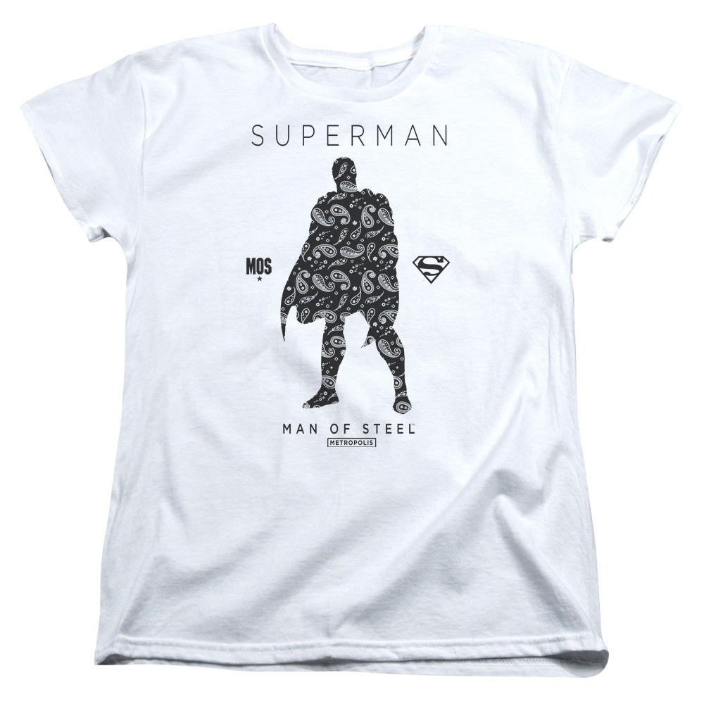 SUPERMAN/PAISLEY SIHOUETTE - S/S WOMENS TEE - WHITE