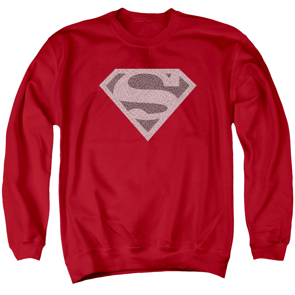 SUPERMAN/ELEPHANT SHIELD - ADULT CREWNECK SWEATSHIRT - RED