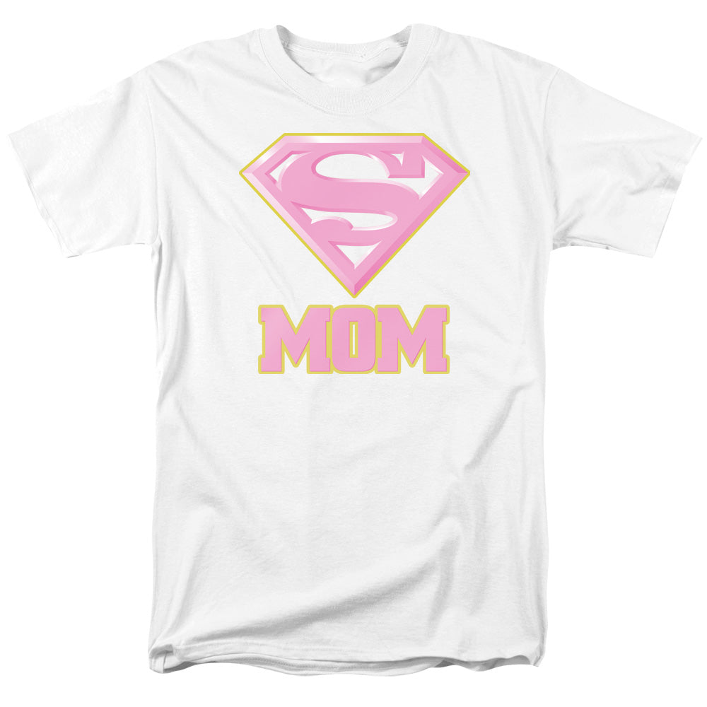 SUPERMAN/SUPER MOM PINK - S/S ADULT 18/1 - WHITE