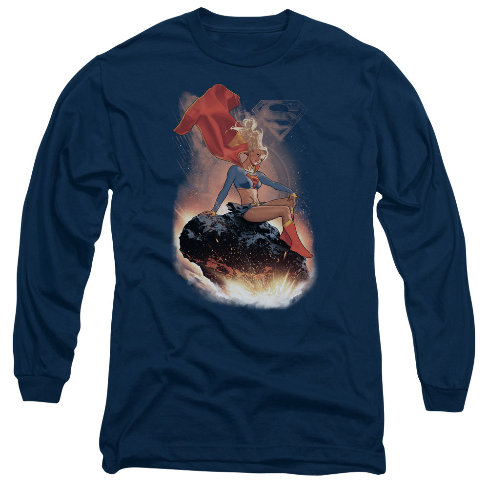 SUPERMAN/RIDE IT OUT -  L/S ADULT 18/1  - NAVY