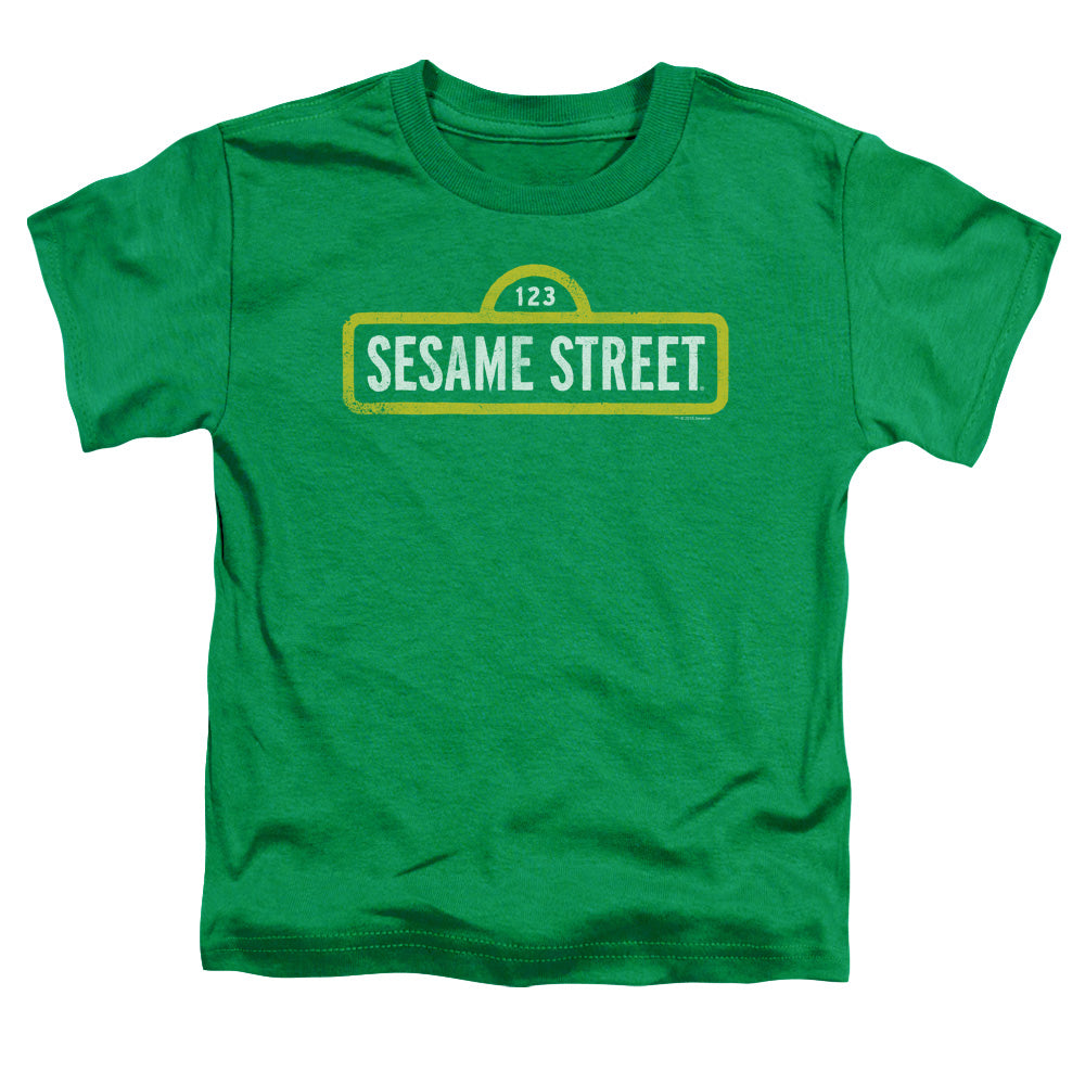 SESAME STREET/ROUGH LOGO - S/S TODDLER TEE - KELLY GREEN