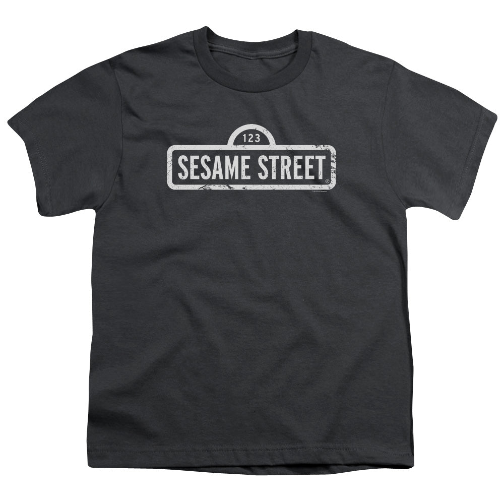 SESAME STREET/ONE COLOR LOGO - S/S YOUTH 18/1 - CHARCOAL